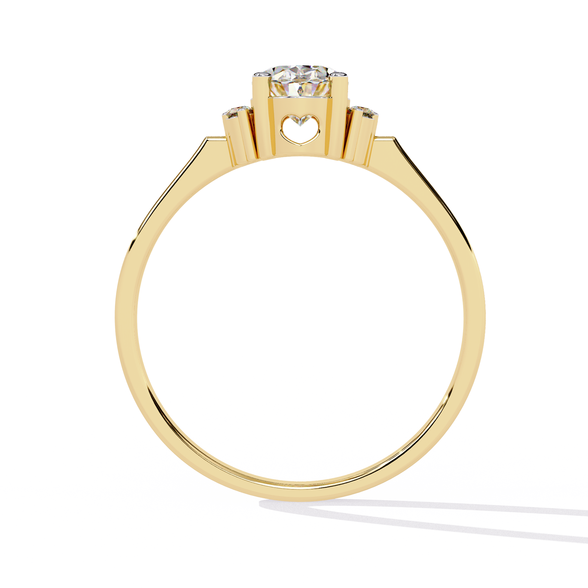 Solitairekart-0.72 CT Lab Grown Oval Halo Cluster Diamond Ring in 14K Yellow Gold